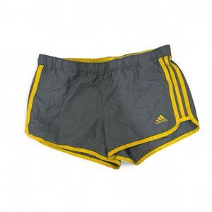 Adidas Women's Grey and Yellow Shorts
